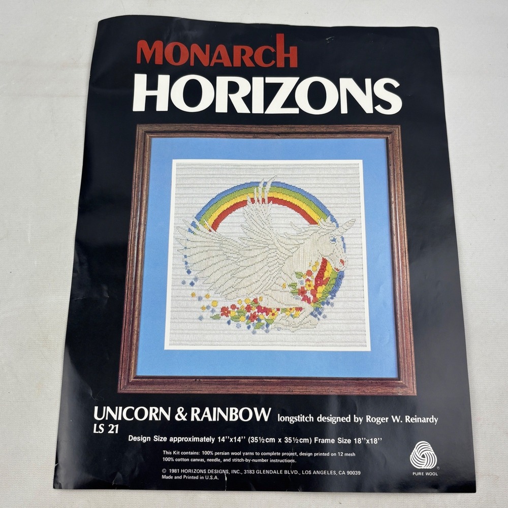 Vintage‎ Monarch Horizons Unicorn & Rainbow Longstitch Kit Roger Reinardy 1981
